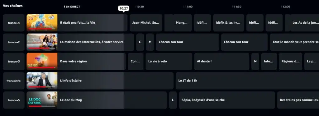 Le programme des chaînes France Télévisions sur Prime Video