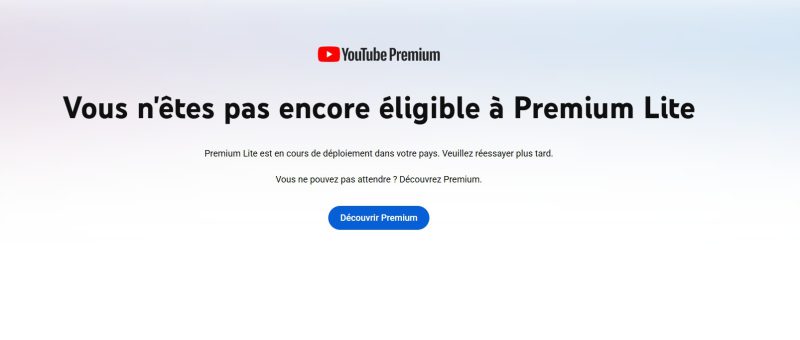 YouTube Premium lite