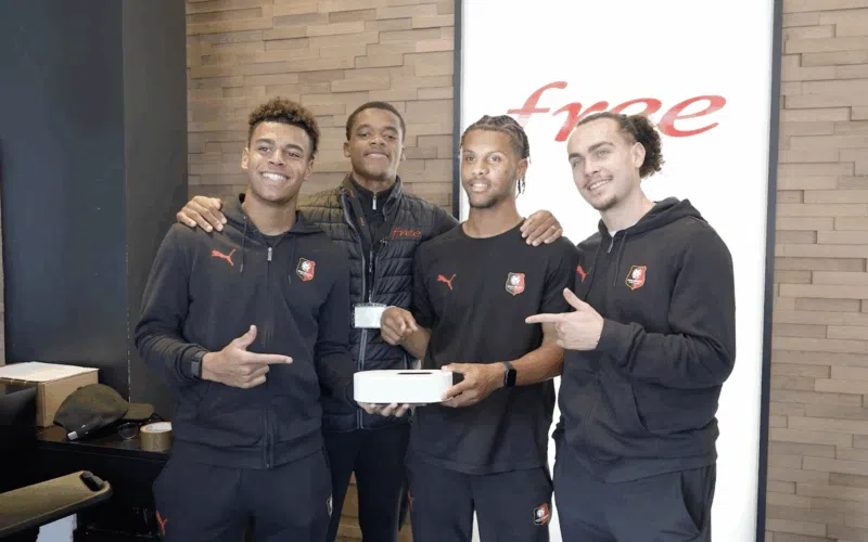 Désiré Doué, Warmed Omari et Mathis Lambourde en vendeurs Free en 2024 pour Free Ligue 1