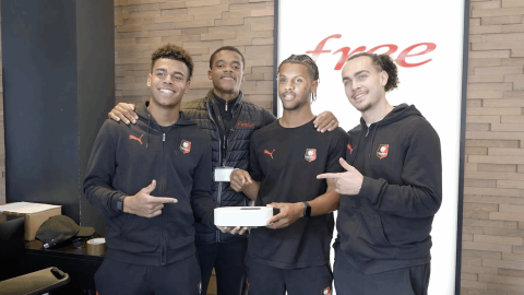 Désiré Doué, Warmed Omari et Mathis Lambourde en vendeurs Free en 2024 pour Free Ligue 1