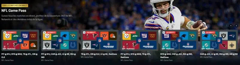 NFL Gamepass sur DAZN