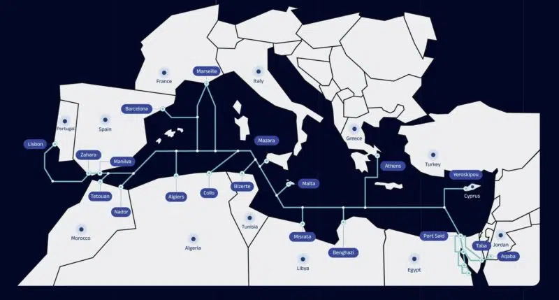 Le cable Medusa reliant l'Atlantique à la Mer Rouge