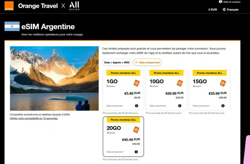 Orange Travel via le programme All Accor avec des prix corrigés