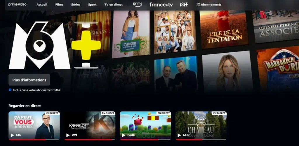 M6+ sur prime video