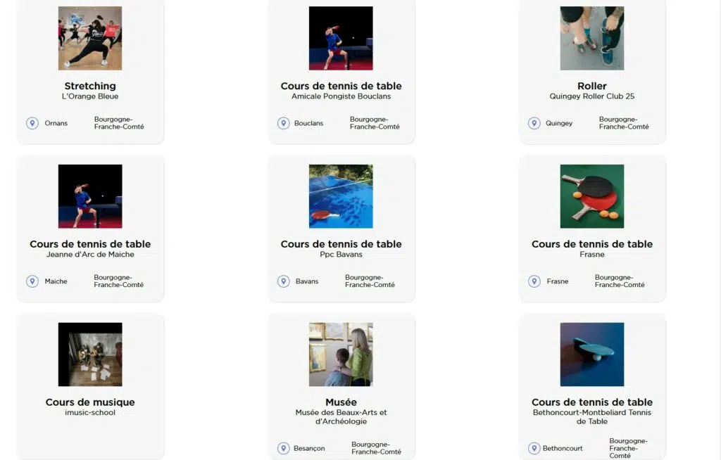 Orange, les activités sportives