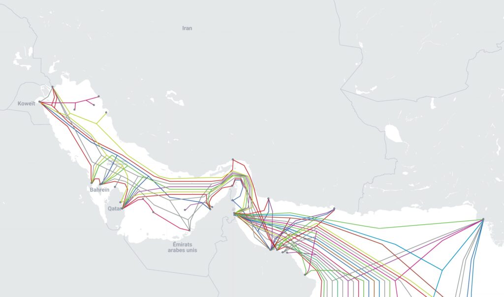 Les câbles qui passent vers l'Iran