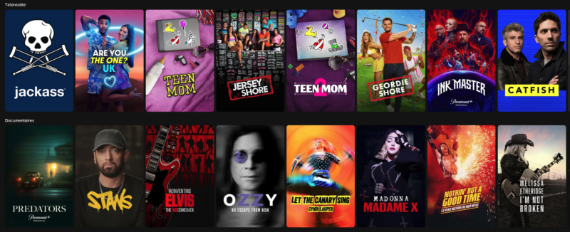Aperçu des contenus MTV